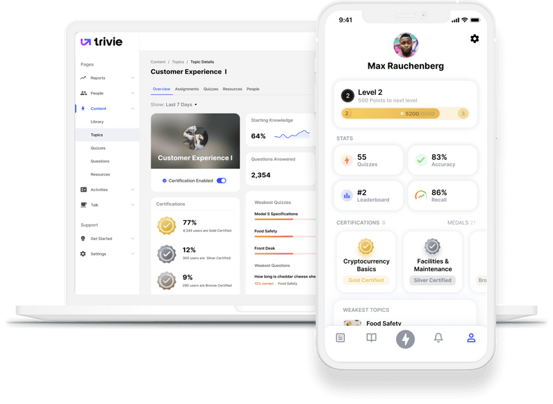 knowledge retention platform laptop and mobile phone